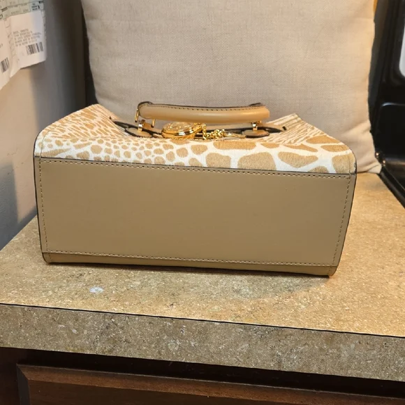 Michael Kors Animal Print Satchel in Tan and Cream - Picture 2 of 4